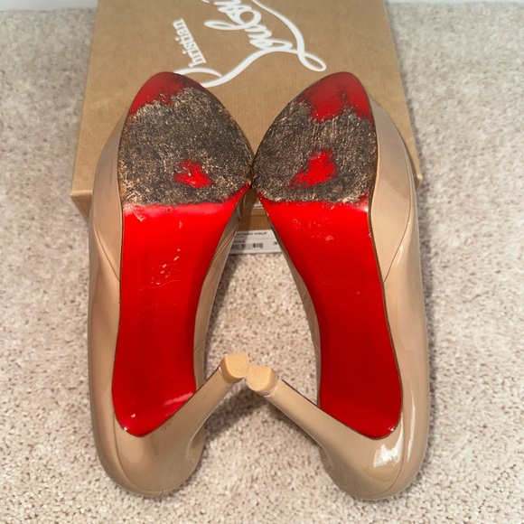 Nude Patent Leather Louboutin Biancas Size 38 👠👠 - Picture 6 of 10